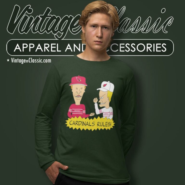 Beavis And Butt Head Arizona Cardinals Rules Long Sleeve Tee Beavis And Butt Head Arizona Cardinals Rules Long Sleeve Tee