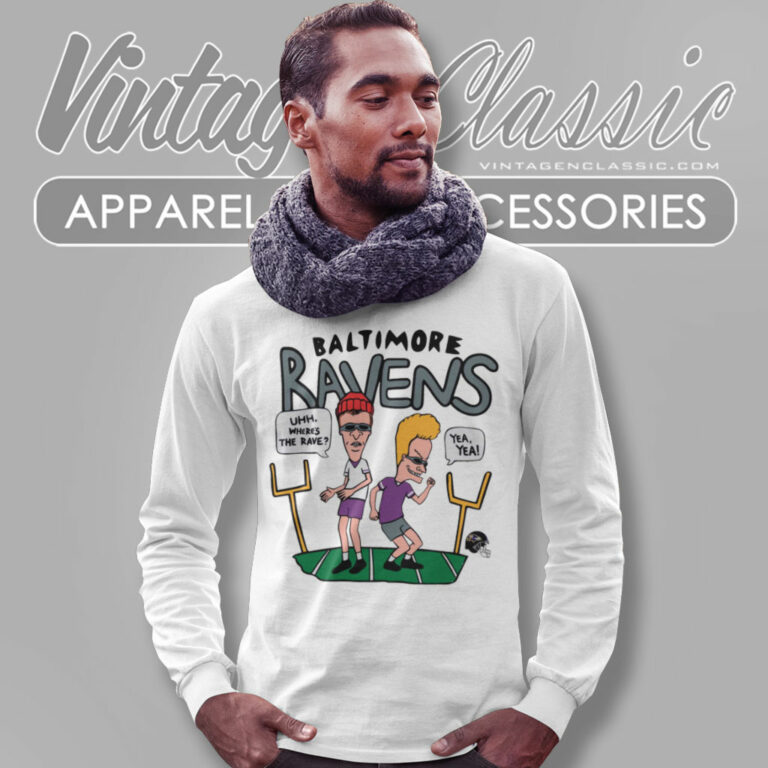 Beavis And Butt Head Baltimore Ravens Long Sleeve Tee Beavis And Butt Head Baltimore Ravens Long Sleeve Tee