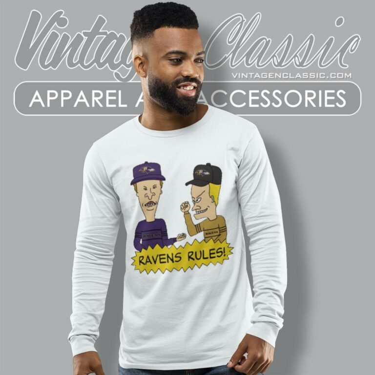 Beavis And Butt Head Baltimore Ravens Rules Long Sleeve Tee Beavis And Butt Head Baltimore Ravens Rules Long Sleeve Tee