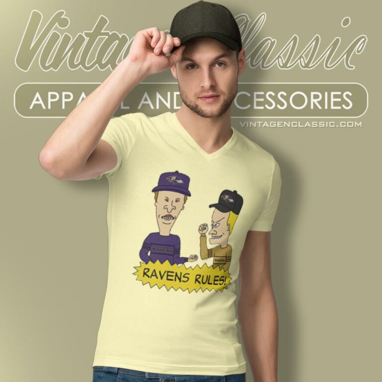 Beavis And Butt Head Baltimore Ravens Rules V Neck TShirt Beavis And Butt Head Baltimore Ravens Rules V Neck TShirt