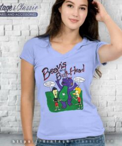 Beavis And Butt Head Barney The Dinosaur V Neck TShirt