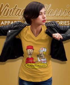 Beavis And Butt Head Calgary Flames Rules Shirt 5 Beavis And Butt Head Calgary Flames Rules Shirt V Neck TShirt