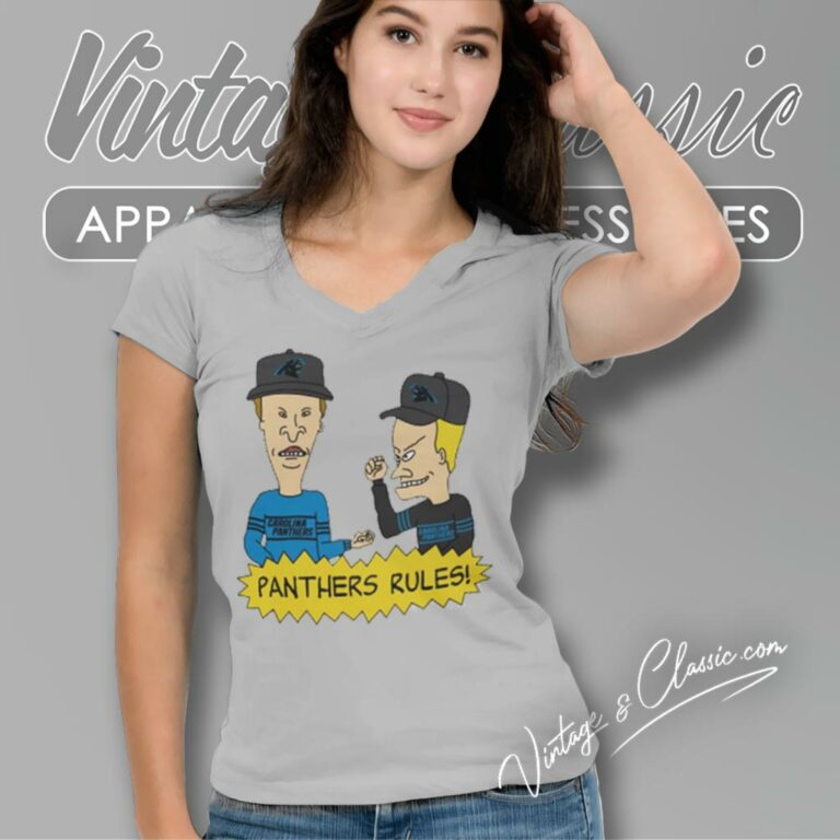 Beavis And Butt Head Carolina Panthers Rules V Neck TShirt Beavis And Butt Head Carolina Panthers Rules V Neck TShirt