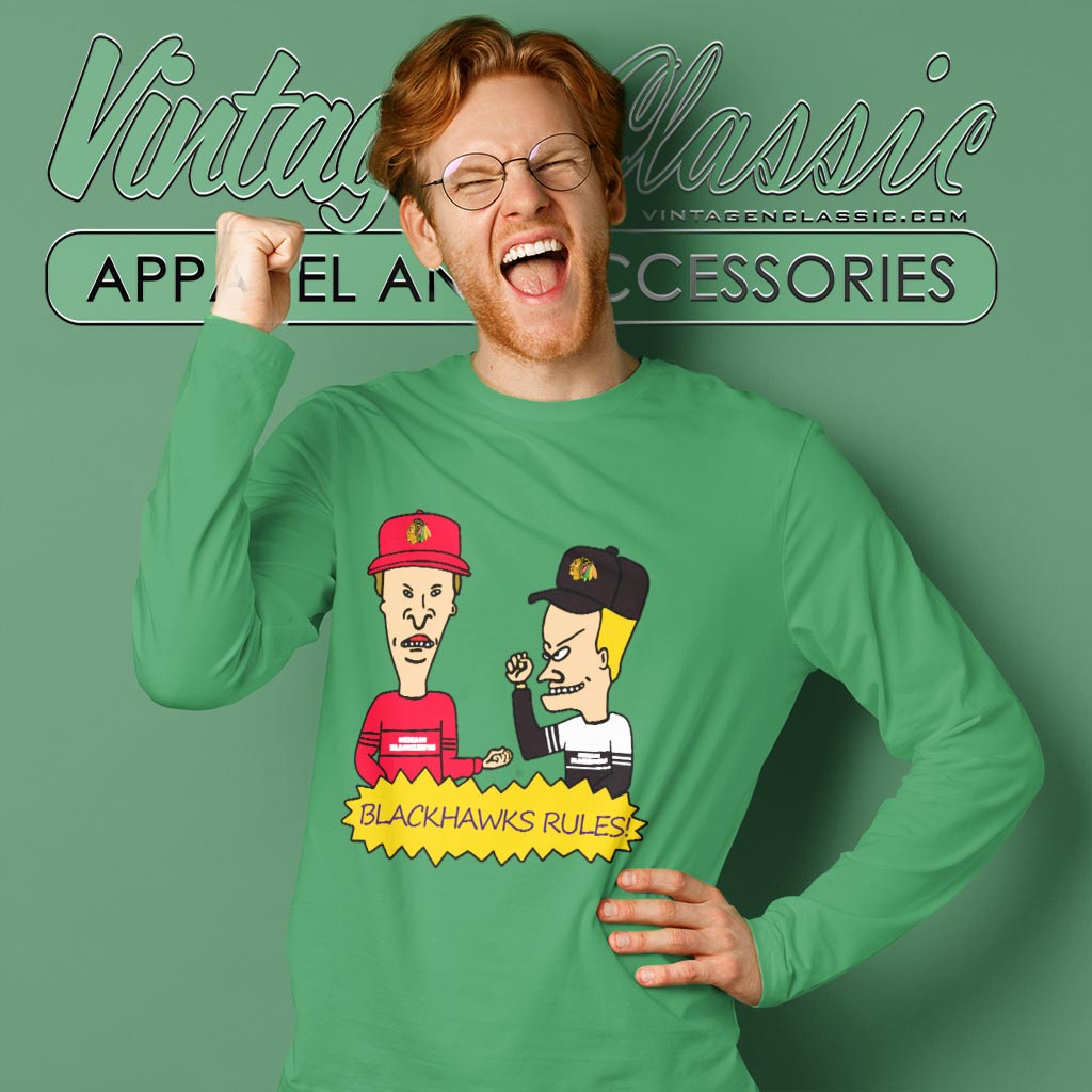 Beavis And Butt Head Chicago Blackhawks Rules Shirt Beavis And Butt Head Chicago Blackhawks Rules Shirt
