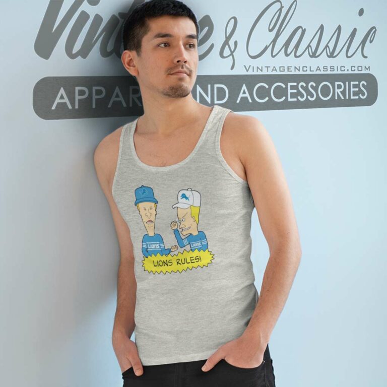 Beavis And Butt Head Detroit Lions Rules Nfl Tank Top Racerback Beavis And Butt Head Detroit Lions Rules Nfl Tank Top Racerback