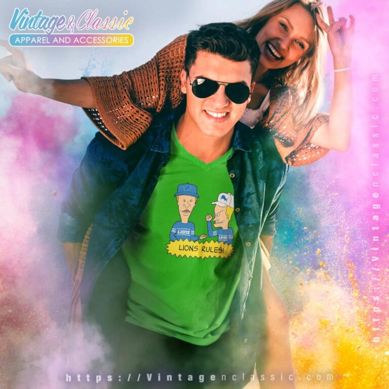 Beavis And Butt Head Detroit Lions Rules Nfl V Neck TShirt Beavis And Butt Head Detroit Lions Rules Nfl V Neck TShirt