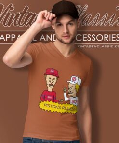 Beavis And Butt Head Detroit Pistons Rules Shirt 5 Beavis And Butt Head Detroit Pistons Rules Shirt V Neck TShirt