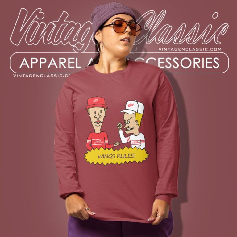 Beavis And Butt Head Detroit Red Wings Rules Shirt Long Sleeve Tee Beavis And Butt Head Detroit Red Wings Rules Shirt Long Sleeve Tee