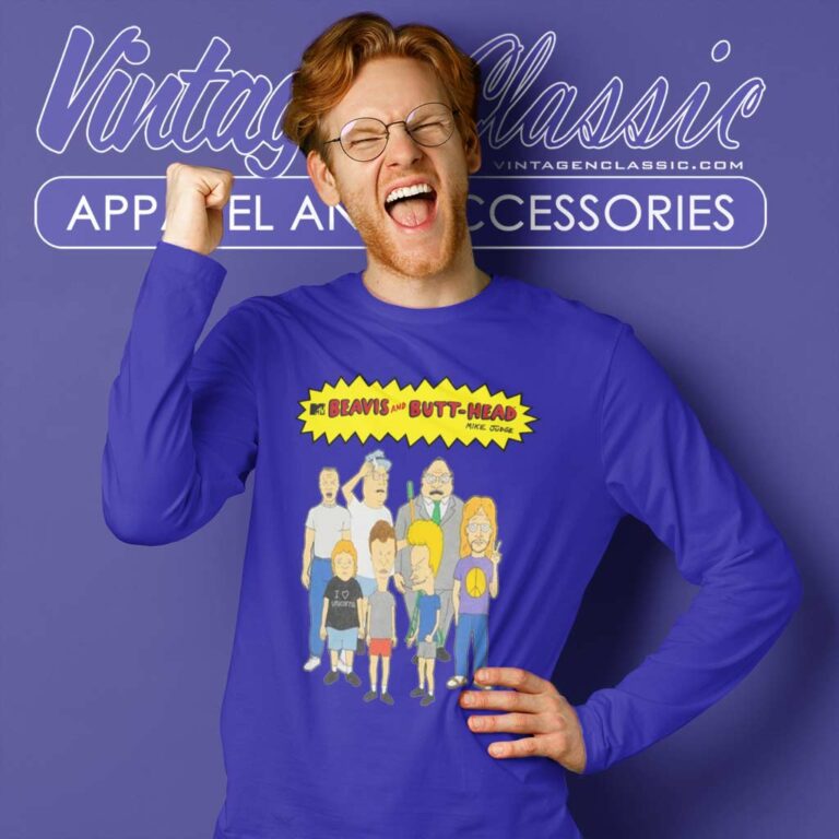 Beavis And Butt Head Group Shot Long Sleeve Tee Beavis And Butt Head Group Shot Long Sleeve Tee
