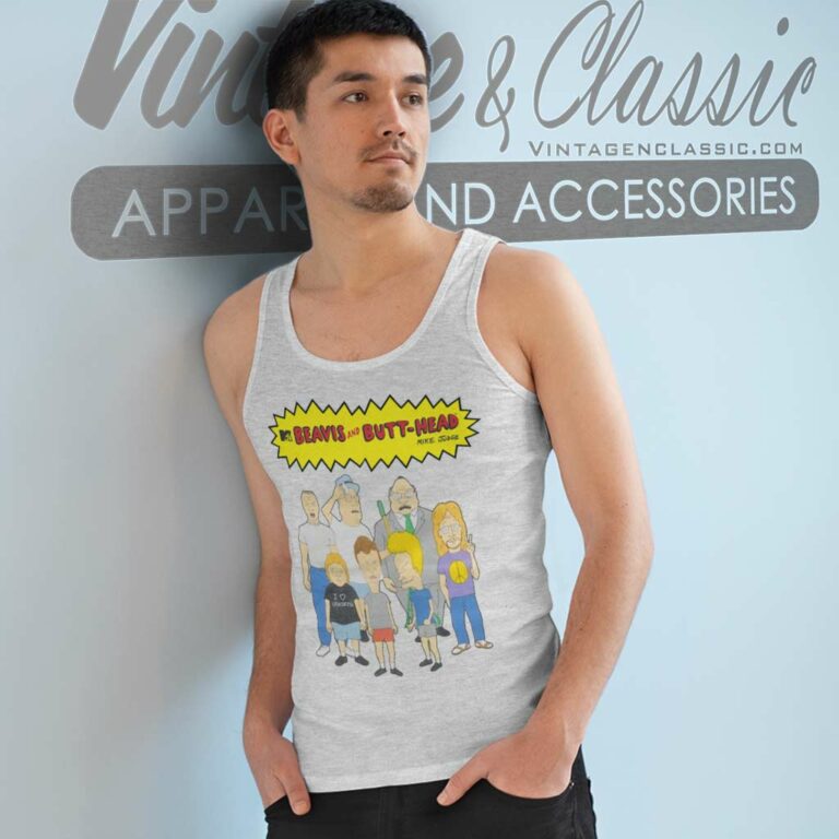 Beavis And Butt Head Group Shot Tank Top Racerback Beavis And Butt Head Group Shot Tank Top Racerback