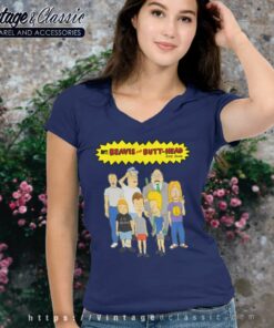 Beavis And Butt Head Group Shot V Neck TShirt