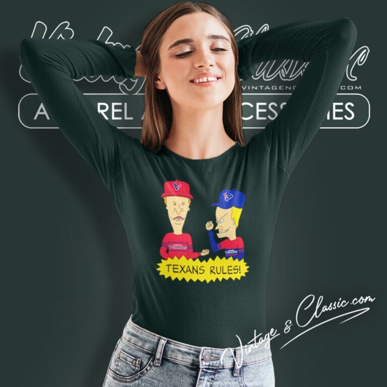 Beavis And Butt Head Houston Texans Rules Shirt Long Sleeve Tee Beavis And Butt Head Houston Texans Rules Shirt Long Sleeve Tee