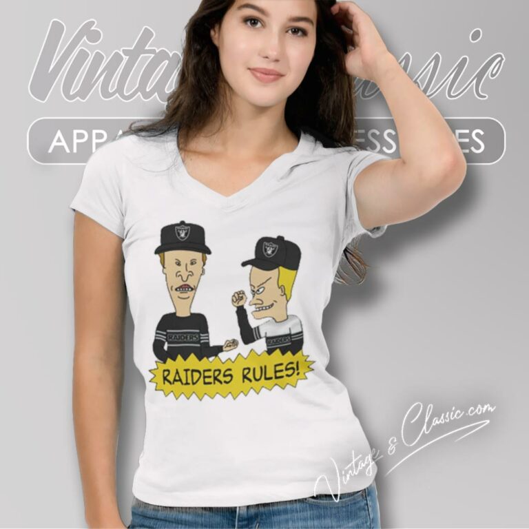 Beavis And Butt Head Las Vegas Raiders Rules V Neck TShirt Beavis And Butt Head Las Vegas Raiders Rules V Neck TShirt