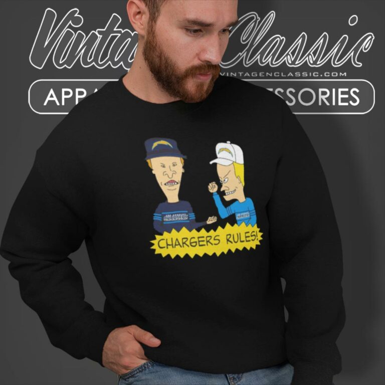 Beavis And Butt Head Los Angeles Chargers Rules Sweatshirt Beavis And Butt Head Los Angeles Chargers Rules Sweatshirt