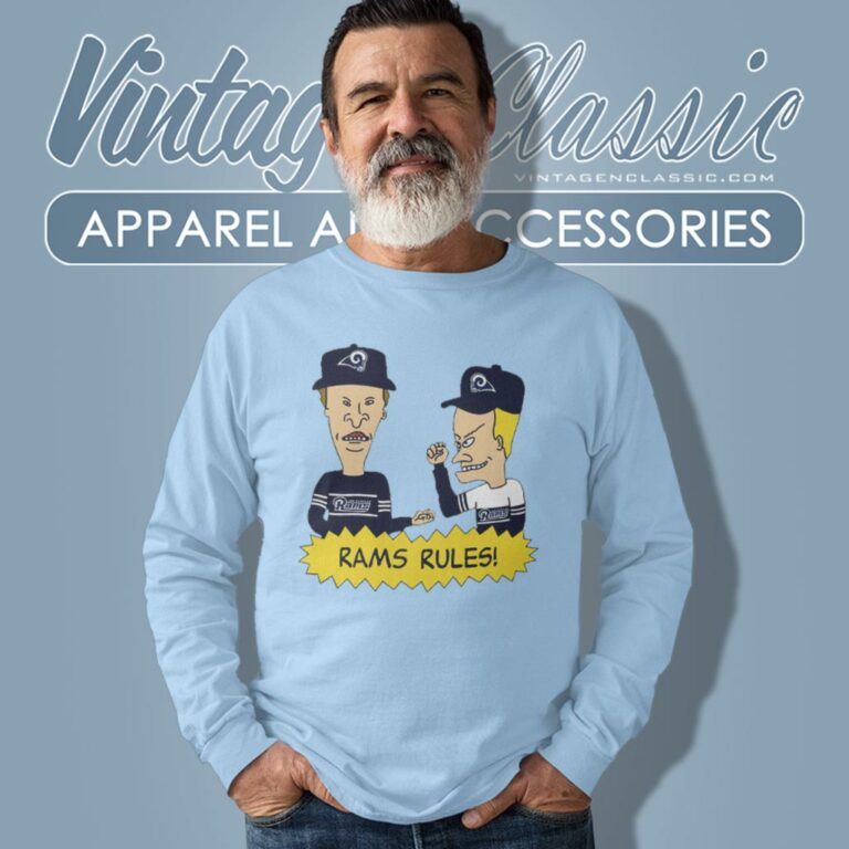 Beavis And Butt Head Los Angeles Rams Rules Long Sleeve Tee Beavis And Butt Head Los Angeles Rams Rules Long Sleeve Tee