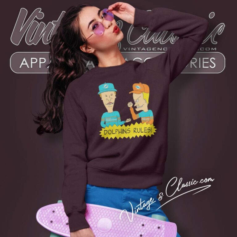 Beavis And Butt Head Miami Dolphins Rules Sweatshirt Beavis And Butt Head Miami Dolphins Rules Sweatshirt