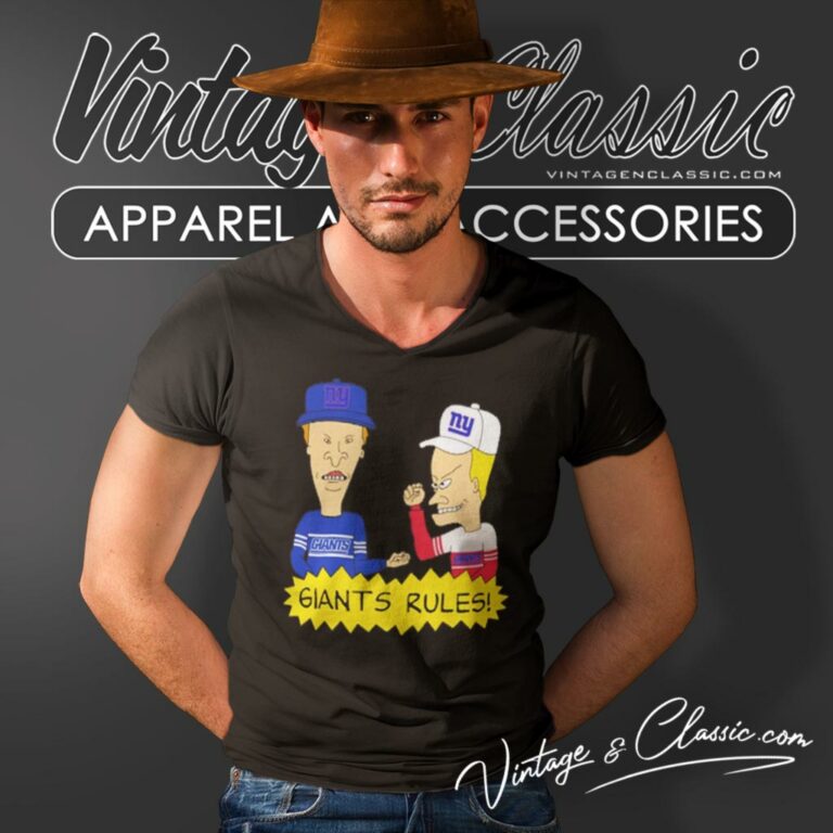 Beavis And Butt Head New York Giants Rules V Neck TShirt Beavis And Butt Head New York Giants Rules V Neck TShirt