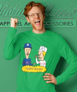 Beavis And Butt Head Philadelphia 76ers Rules Shirt 1 Beavis And Butt Head Philadelphia 76ers Rules Shirt Long Sleeve Tee
