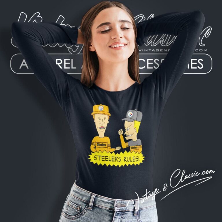 Beavis And Butt Head Pittsburgh Steelers Rules Long Sleeve Tee Beavis And Butt Head Pittsburgh Steelers Rules Long Sleeve Tee