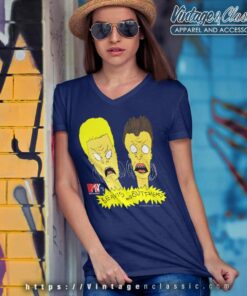 Beavis And Butt Head Scared V Neck TShirt