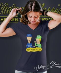 Beavis And Butt Head Seattle Seahawks Rules V Neck TShirt