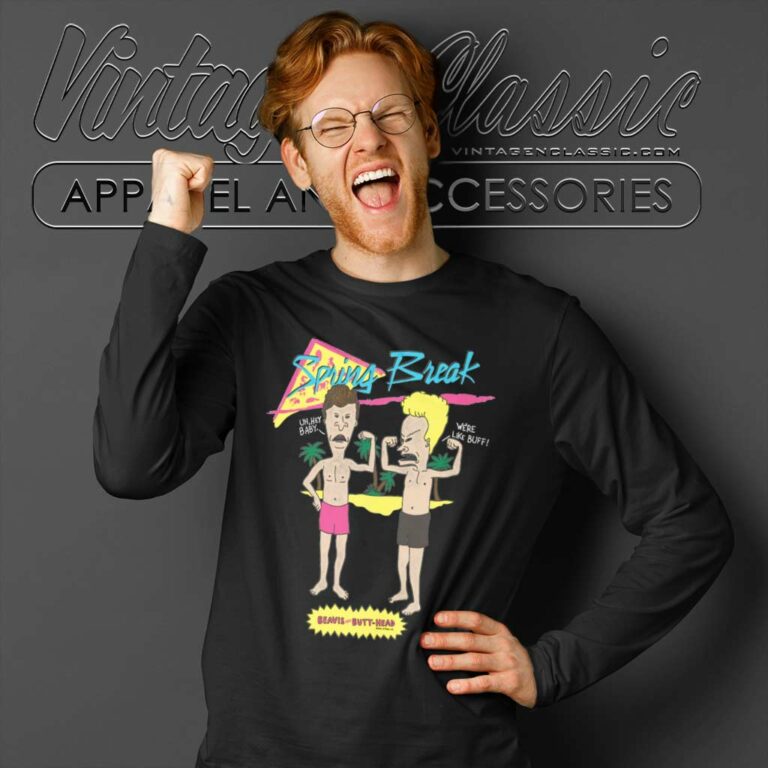 Beavis And Butt Head Spring Break Long Sleeve Tee Beavis And Butt Head Spring Break Long Sleeve Tee