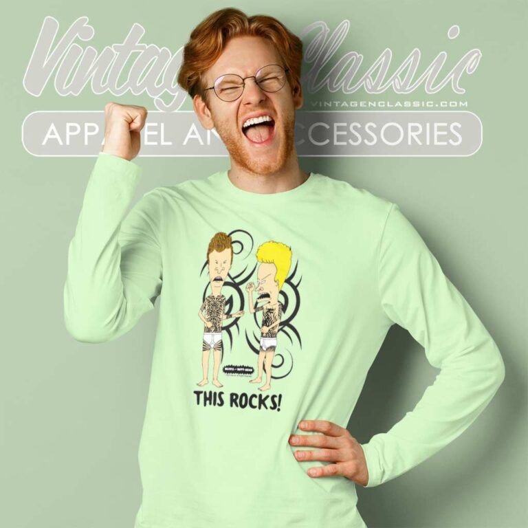 Beavis And Butt Head This Rocks Long Sleeve Tee Beavis And Butt Head This Rocks Long Sleeve Tee