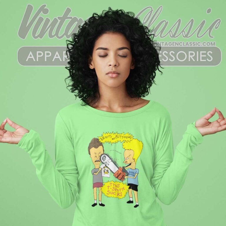 Beavis And Butt Head This Shirt Sucks Long Sleeve Tee Beavis And Butt Head This Shirt Sucks Long Sleeve Tee