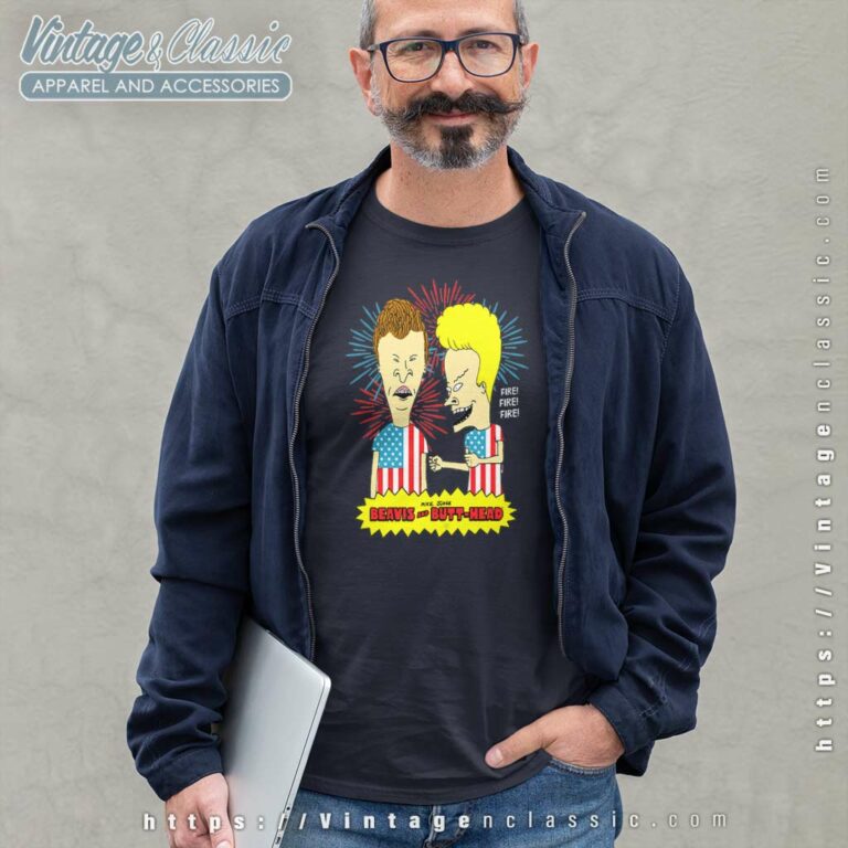 Beavis And Butt Head Usa Fire Long Sleeve Tee Beavis And Butt Head Usa Fire Long Sleeve Tee