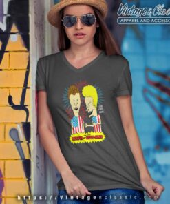 Beavis And Butt Head Usa Fire V Neck TShirt