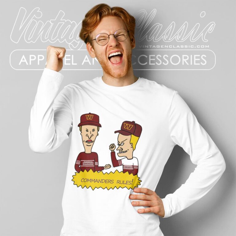 Beavis And Butt Head Washington Commanders Shirt Long Sleeve Tee Beavis And Butt Head Washington Commanders Shirt Long Sleeve Tee
