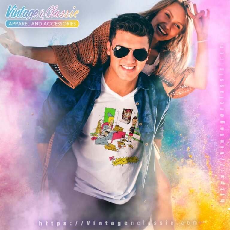 Beavis And Butt Head Wrecked Room V Neck TShirt Beavis And Butt Head Wrecked Room V Neck TShirt