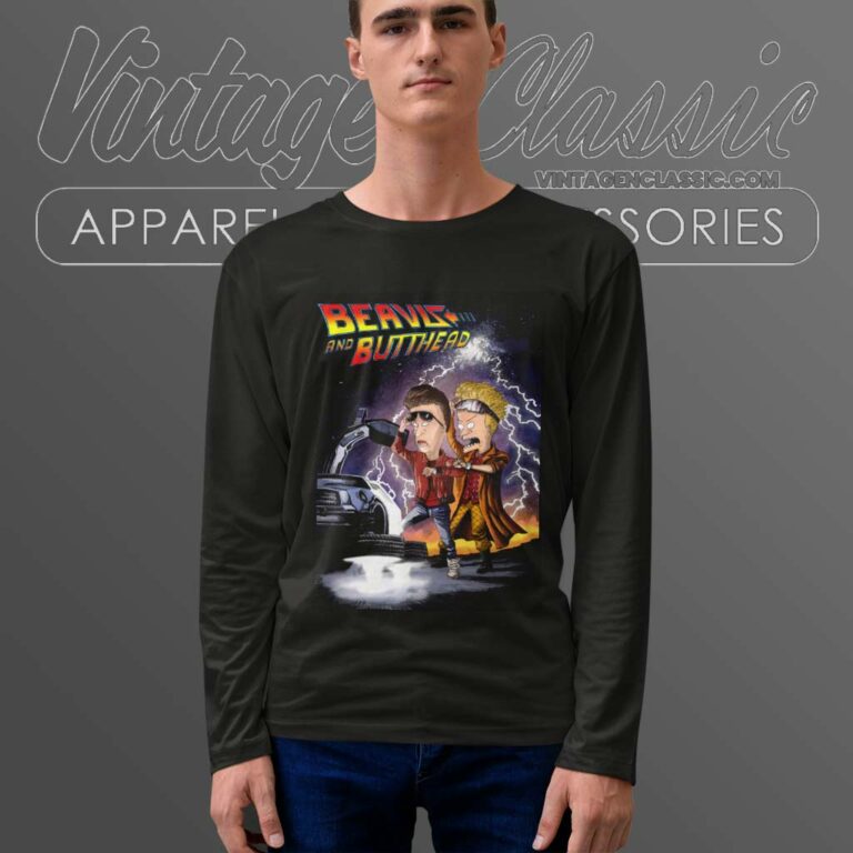 Beavis And Butthead Back To The Future Long Sleeve Tee Beavis And Butthead Back To The Future Long Sleeve Tee