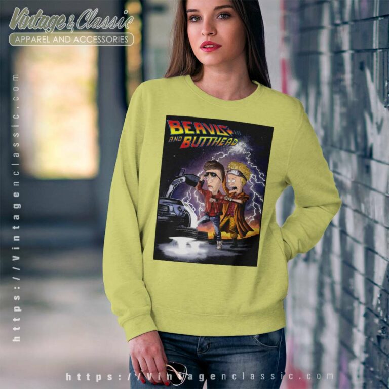 Beavis And Butthead Back To The Future Sweatshirt Beavis And Butthead Back To The Future Sweatshirt