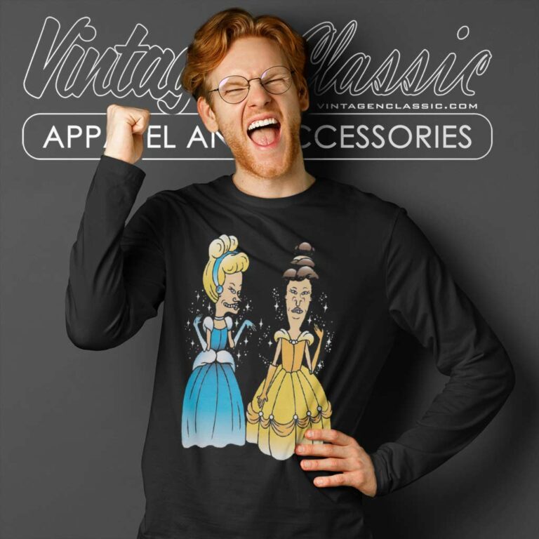 Beavis And Butthead Disney Princess Long Sleeve Tee Beavis And Butthead Disney Princess Long Sleeve Tee