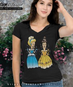 Beavis And Butthead Disney Princess V Neck TShirt