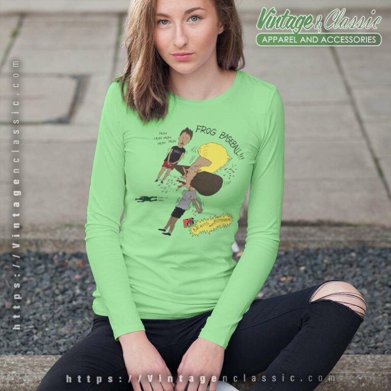 Beavis And Butthead Frog Baseball Vintage Long Sleeve Tee Beavis And Butthead Frog Baseball Vintage Long Sleeve Tee
