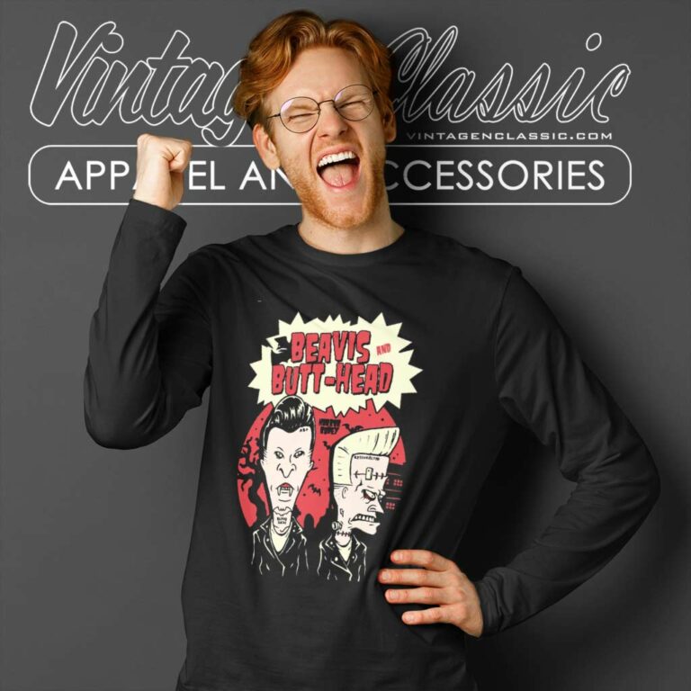 Beavis And Butthead Horror Rudey Halloween Long Sleeve Tee Beavis And Butthead Horror Rudey Halloween Long Sleeve Tee