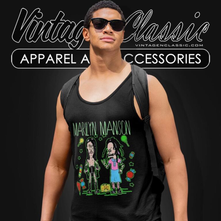 Beavis And Butthead Marilyn Manson Tank Top Racerback Beavis And Butthead Marilyn Manson Tank Top Racerback