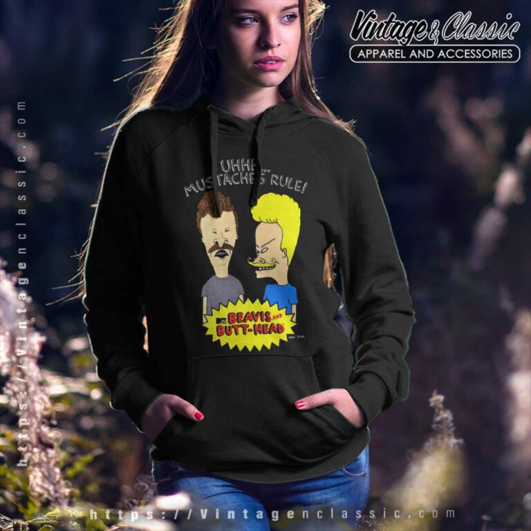 Beavis And Butthead Mustaches Rule Hoodie Beavis And Butthead Mustaches Rule Hoodie