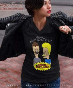 Beavis And Butthead Mustaches Rule V Neck TShirt