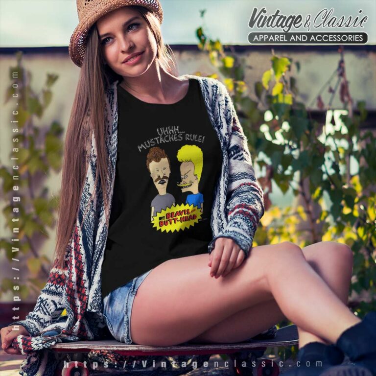 Beavis And Butthead Mustaches Rule Women TShirt Beavis And Butthead Mustaches Rule Women TShirt