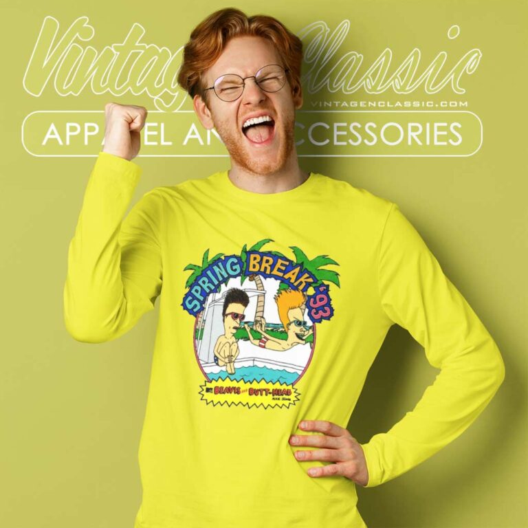 Beavis And Butthead Spring Break 1993 Vintage Long Sleeve Tee Beavis And Butthead Spring Break 1993 Vintage Long Sleeve Tee