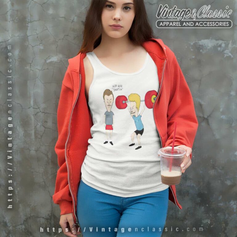 Beavis And Butthead Weight Lifting Huh Huh Snatch Tank Top Racerback Beavis And Butthead Weight Lifting Huh Huh Snatch Tank Top Racerback