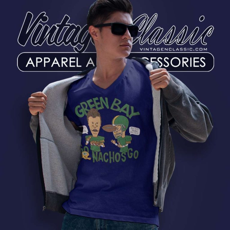 Beavis And Butthead X Green Bay Packers Nachos V Neck TShirt Beavis And Butthead X Green Bay Packers Nachos V Neck TShirt