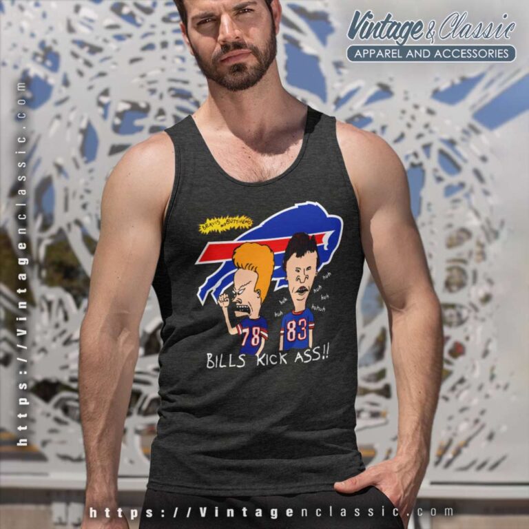 Beavis Butthead Buffalo Bills Kick Ass Tank Top Racerback Beavis Butthead Buffalo Bills Kick Ass Tank Top Racerback