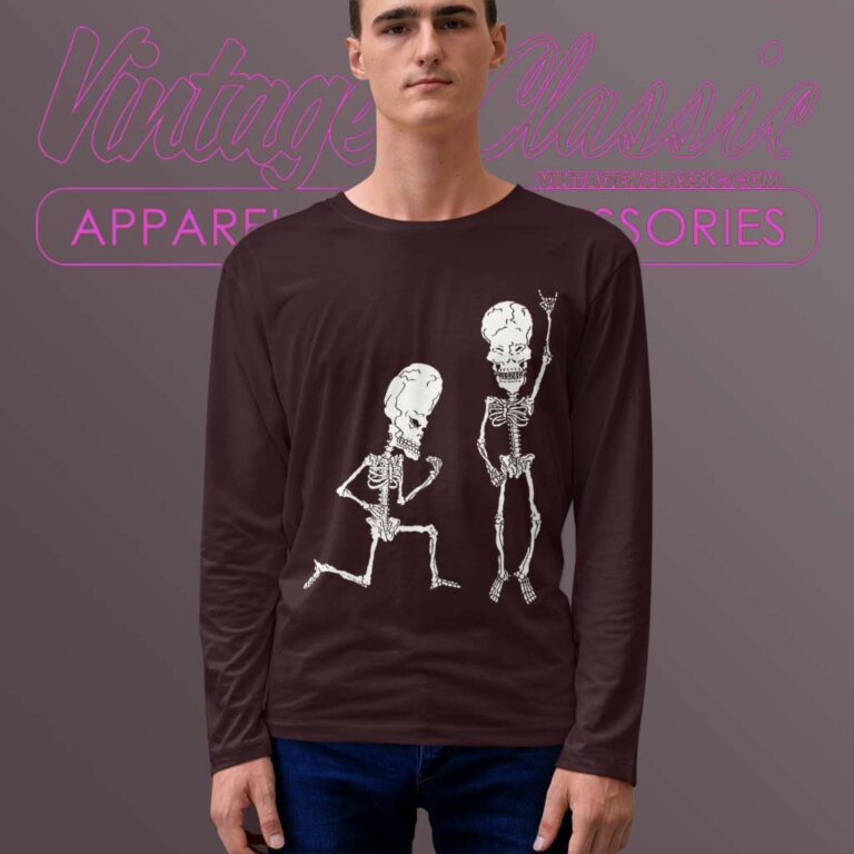 Beavis Butthead Rock On Skeleton Long Sleeve Tee Beavis Butthead Rock On Skeleton Long Sleeve Tee