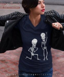 Beavis Butthead Rock On Skeleton V Neck TShirt