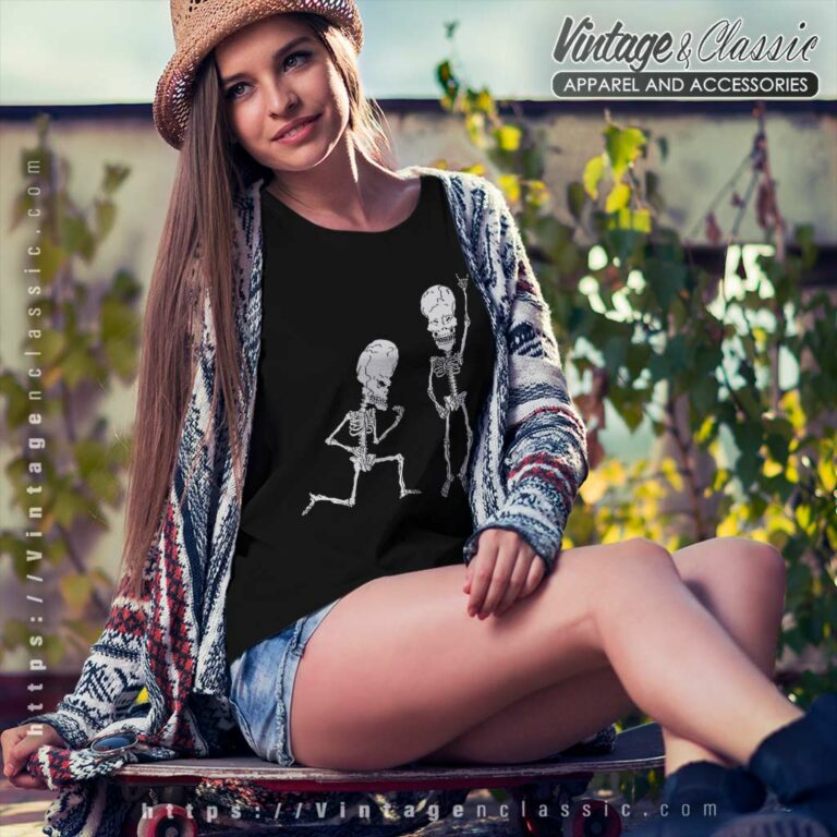 Beavis Butthead Rock On Skeleton Women TShirt Beavis Butthead Rock On Skeleton Women TShirt