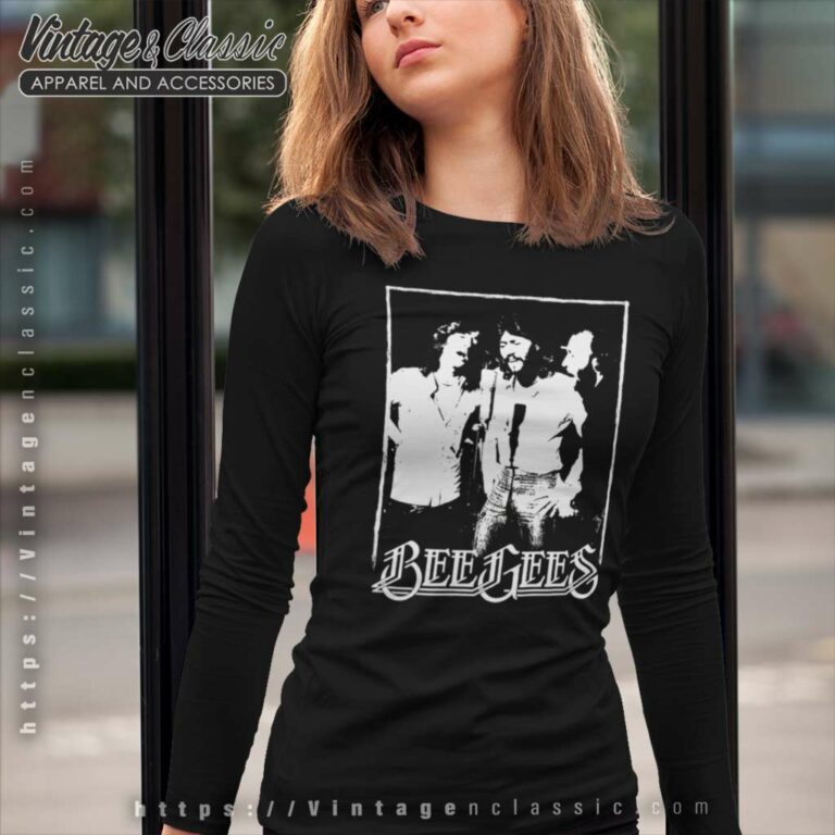 Bee Gees Live Distressed Artistic Long Sleeve Tee Bee Gees Live Distressed Artistic Long Sleeve Tee